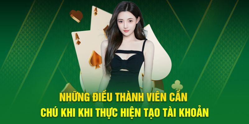 Những điều thành viên cần chú khi khi thực hiện tạo tài khoản